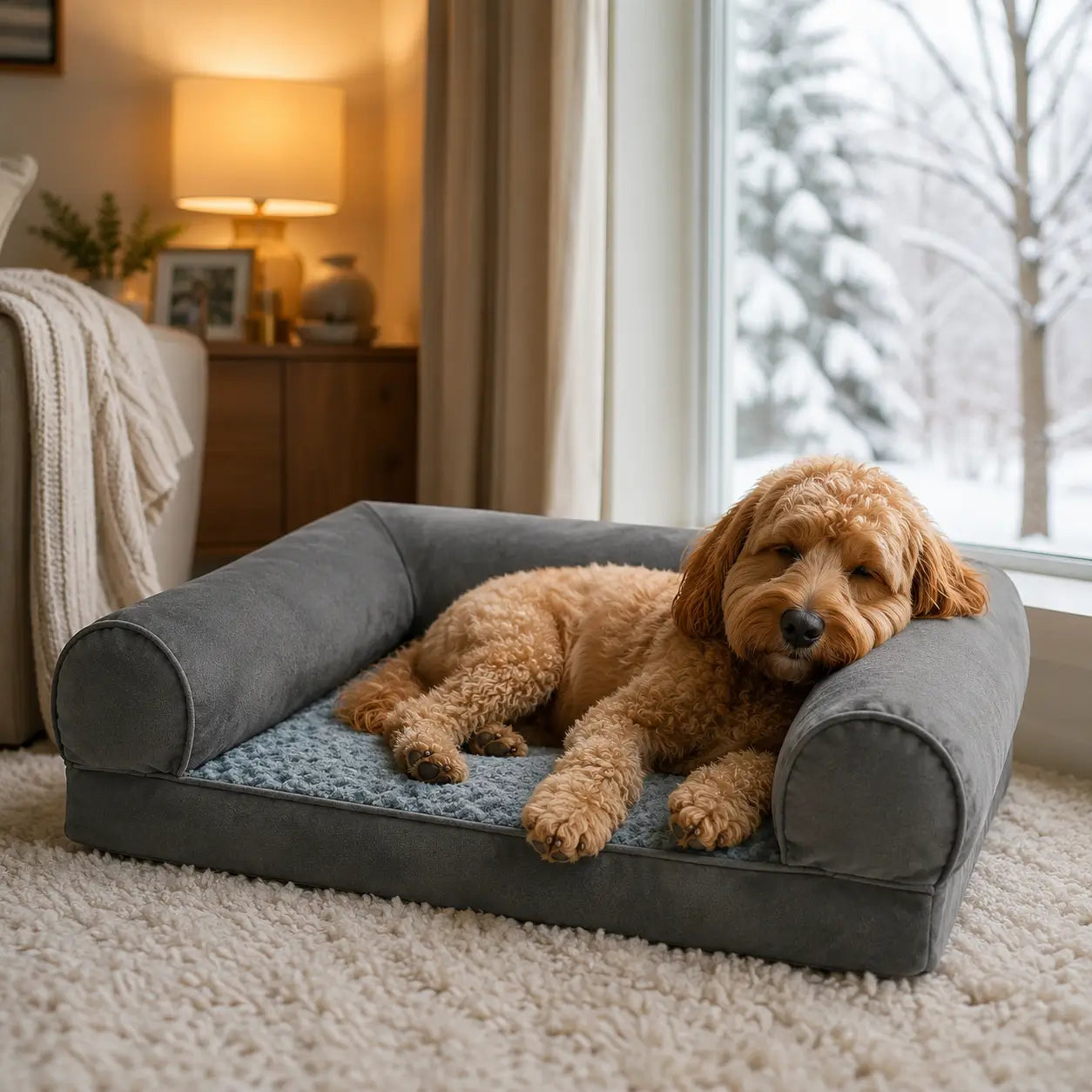 Hundebett mit Memory-Schaum Lifestyle-Bild