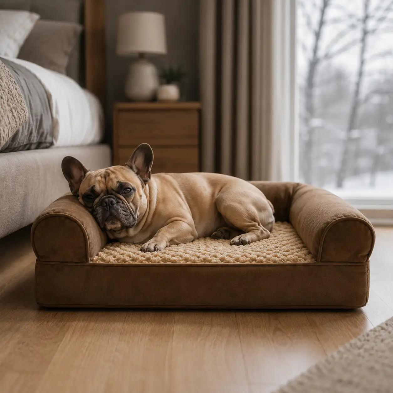 Hundebett mit Memory-Schaum Lifestyle-Bild