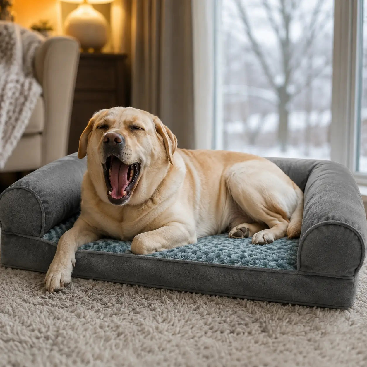 Hundebett mit Memory-Schaum Lifestyle-Bild