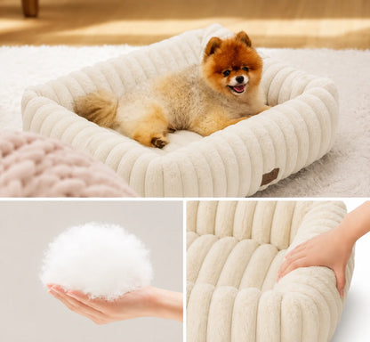 Orthopädisches Hundebett | Weiches Hundebett mit hohem Rand