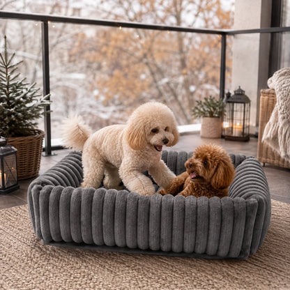 Orthopädisches Hundebett | Weiches Hundebett mit hohem Rand