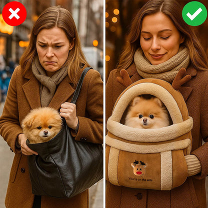 Plüsch Hundetragetasche | Warme & Sichere Tragetasche für Kleine Hunde