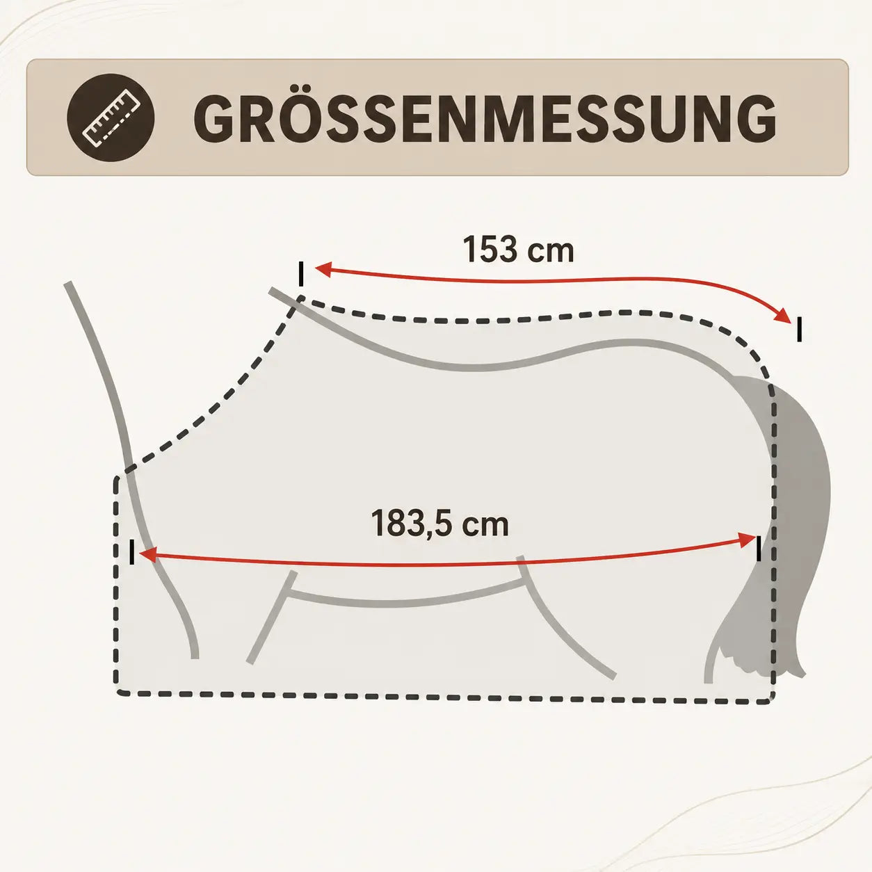 Pferdefliegendecke Größenübersicht 