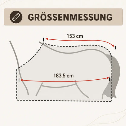 Pferdefliegendecke Größenübersicht 