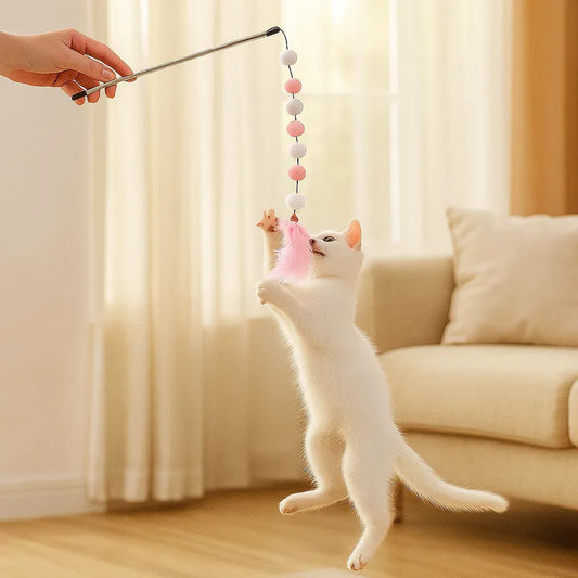 Katzenspielzeug mit Feder & Glocke | Interaktiver Spielspaß für Katzen