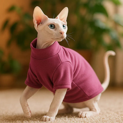 Cat Sweater Winter | Soft Velvet Sweater for Hairless & Short-Haired Cats