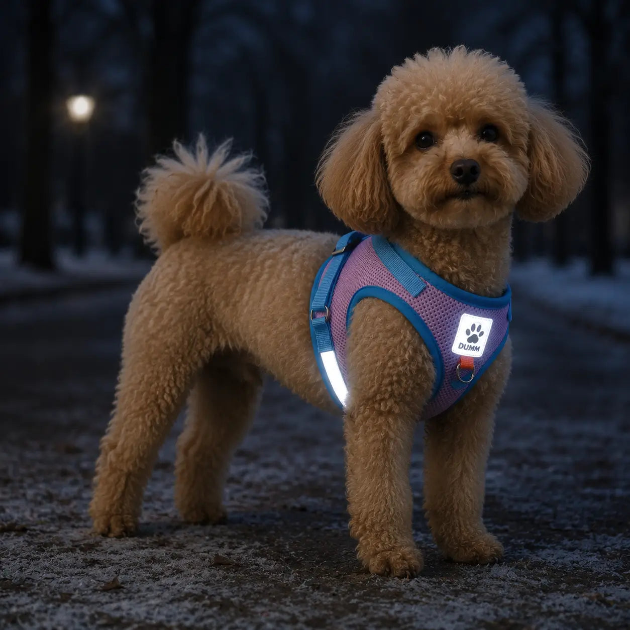 Reflektierendes Hundegeschirr mit Leine Lifestyle-Bild 