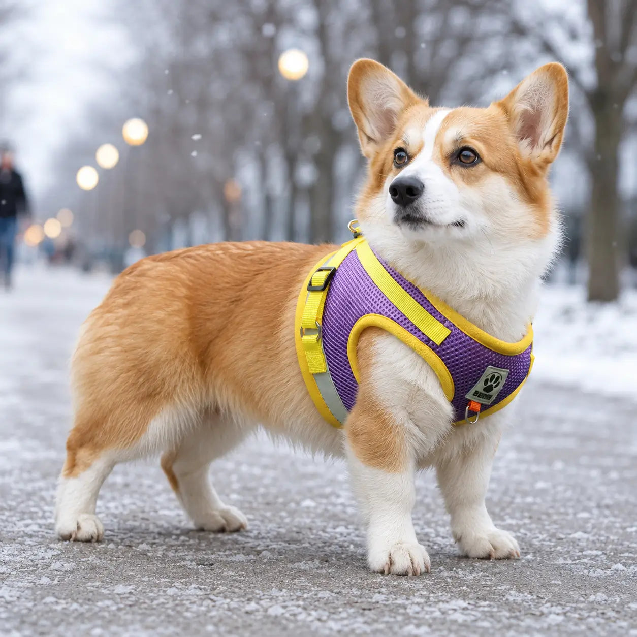Reflektierendes Hundegeschirr mit Leine Lifestyle-Bild 