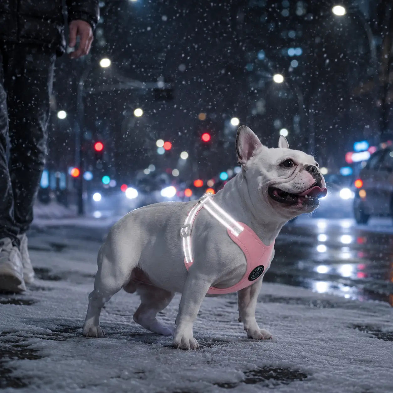 Reflektierendes Hundegeschirr mit Leine Lifestyle-Bild