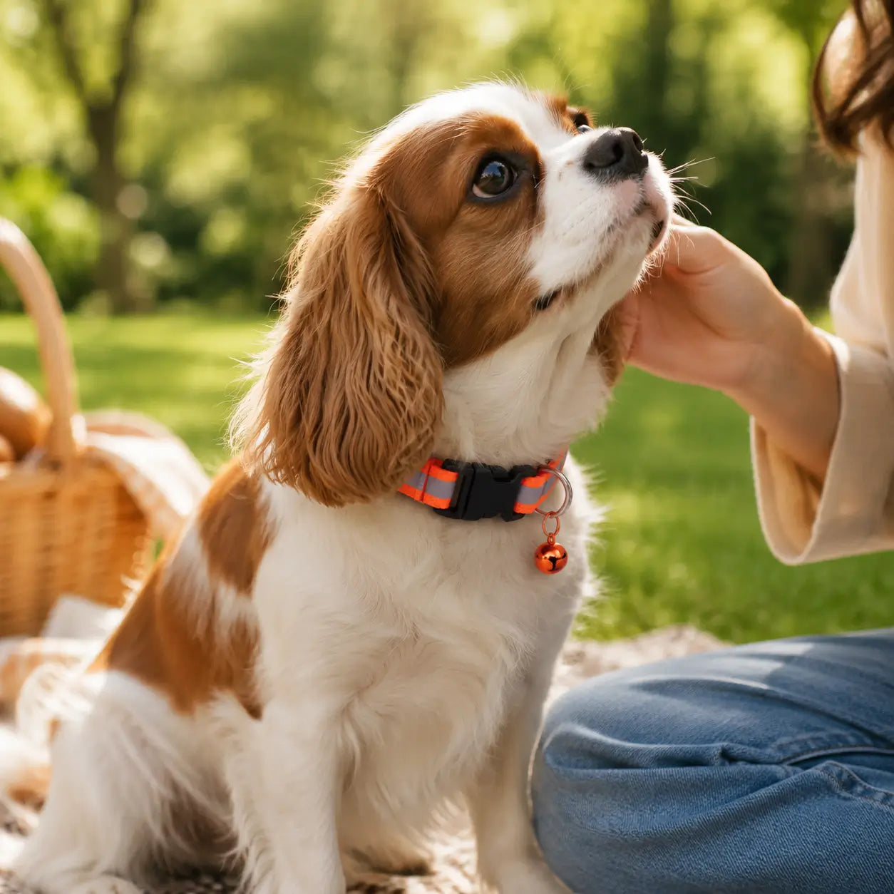 Reflektierendes Hundehalsband mit Glöckchen Lifestyle-Bild