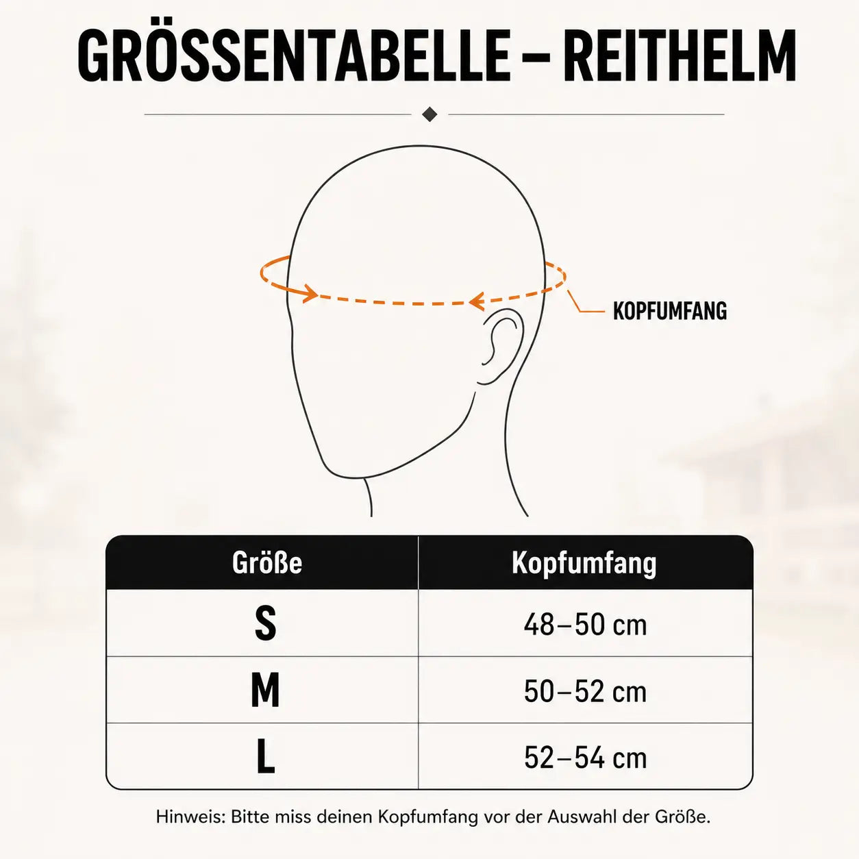Reithelm Unisex Größentabelle
