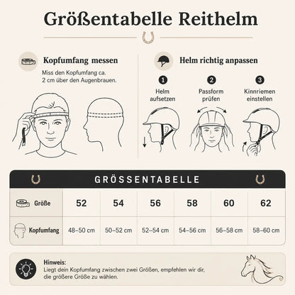 Reithelm Größentabelle 
