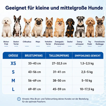 Schwimmweste_Hund Größentabelle 