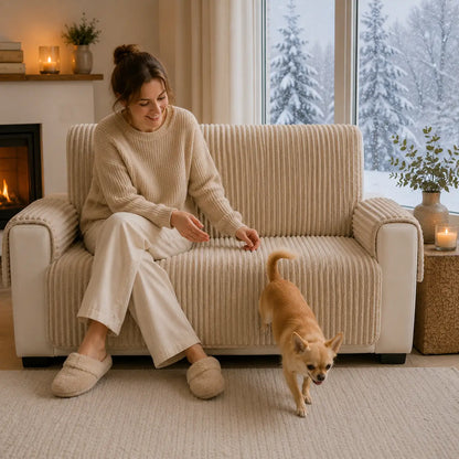 Sofaschutz für Hunde | Plüsch Schondecke rutschfest