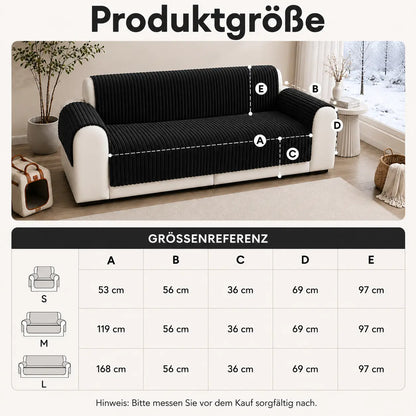 Sofaschutz für Hunde Größentabelle