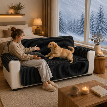 Sofaschutz für Hunde | Plüsch Schondecke rutschfest