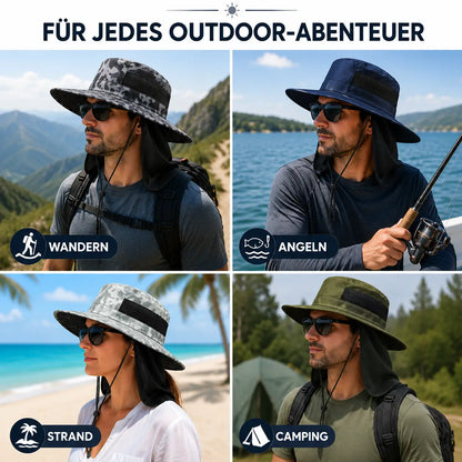 Sonnenhut UPF 50+ | Atmungsaktiver Outdoor Hut mit Nackenschutz