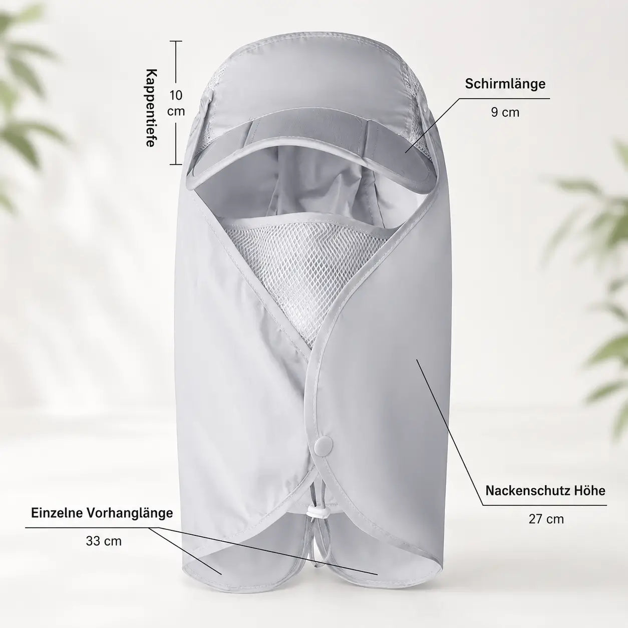 Sonnenschutz_Kappe Größenübersicht 