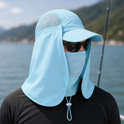 Sonnenschutz_Kappe Hellblau