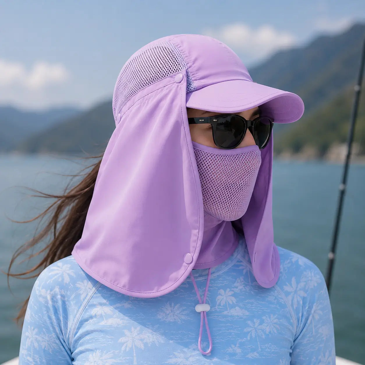 Sonnenschutz_Kappe Lila