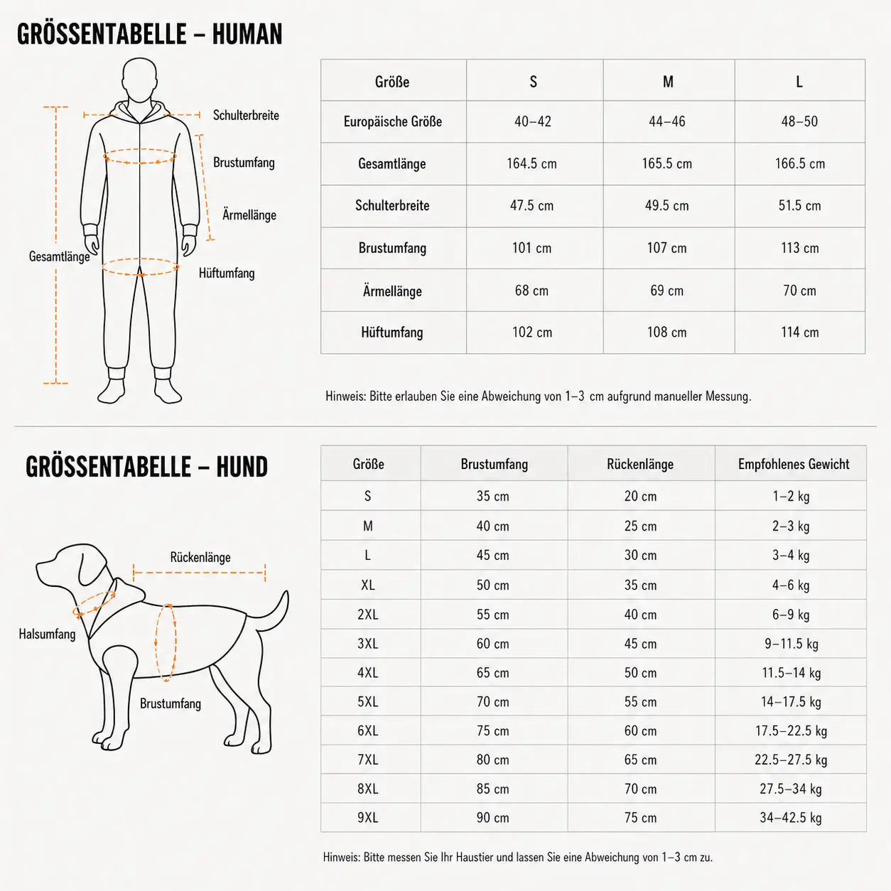Tiger Partnerlook | Onesie & Hundemantel für Mensch und Hund
