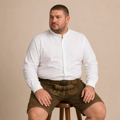 Trachtenhemd Herren Weiß | Baumwollhemd für Oktoberfest & Wiesn