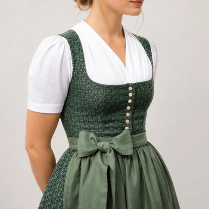 Trachtenkleid Damen Grün | Klassisches Dirndl für Oktoberfest