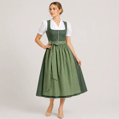 Trachtenkleid Damen Grün | Klassisches Dirndl für Oktoberfest