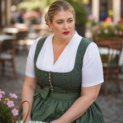 Trachtenkleid Damen Grün | Klassisches Dirndl für Oktoberfest