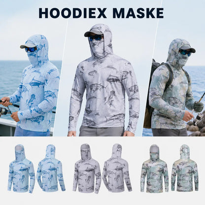 UPF 50+ Angel Hoodie Men – Longarm UV-Schutz Shirt