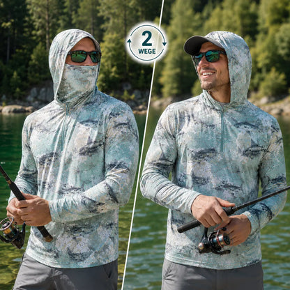 UPF 50+ Angel Hoodie Men – Longarm UV-Schutz Shirt