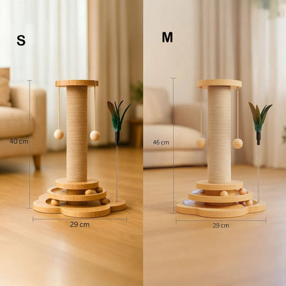 Katzen Kratzbaum aus Holz | Stilvolles Spiel & Möbel­schutz in einem