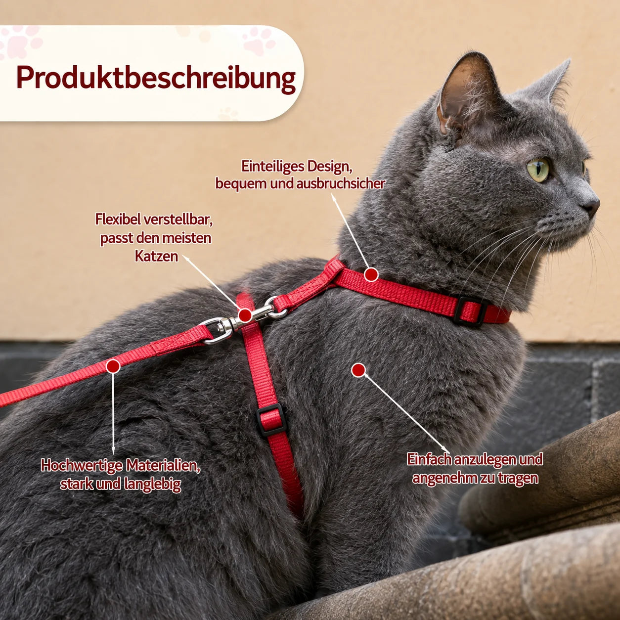 Verstellbares_Katzengeschirr Produktmerkmale 