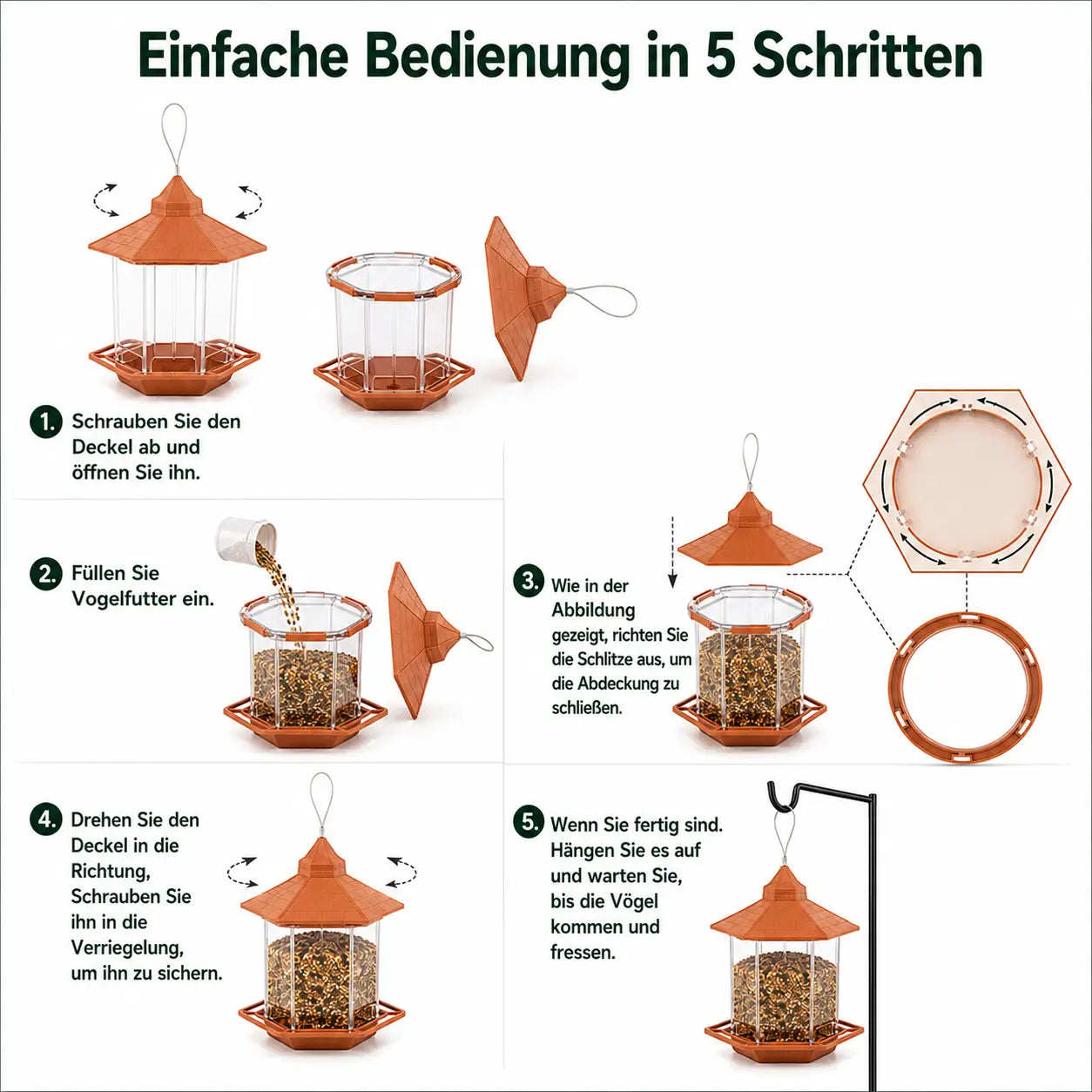 Vogelfutterhaus Installation 