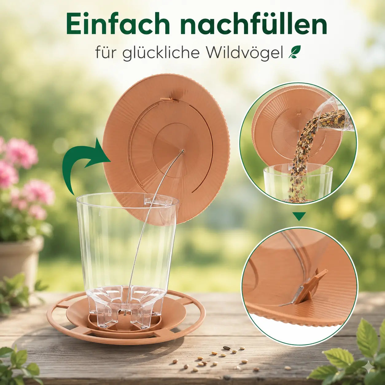 Vogelfutterhaus Funktionsübersicht 