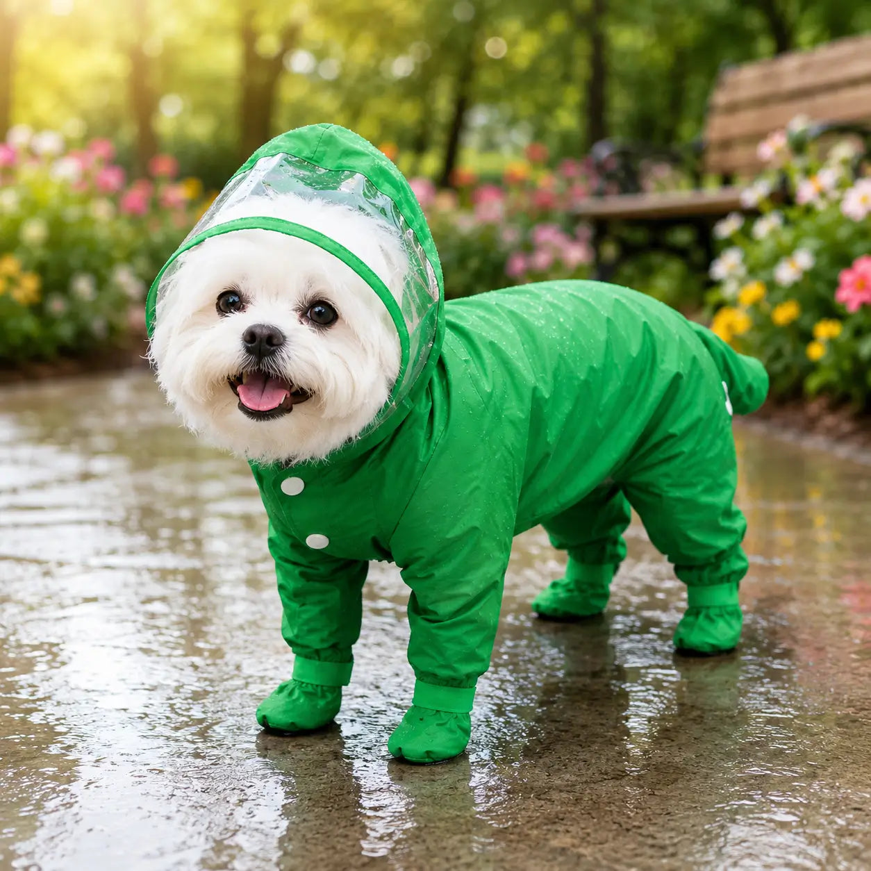 Hunde Regenmantel Variantenbild Grün