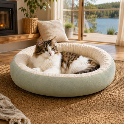 Hundebett aus Baumwolle | Weiches Haustierbett für Hunde & Katzen