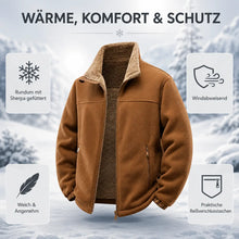Fleece Jacke Herren | Warme Outdoor Jacke mit Sherpa-Futter