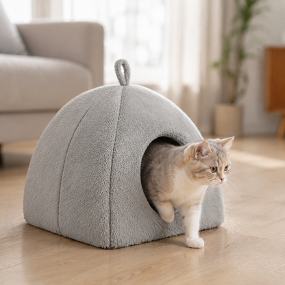 Katzenhöhle für kleine Katzen | Warm & weich gepolstert