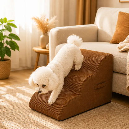 3-stufige Hundetreppe aus Schaumstoff mit rutschfestem Bezug