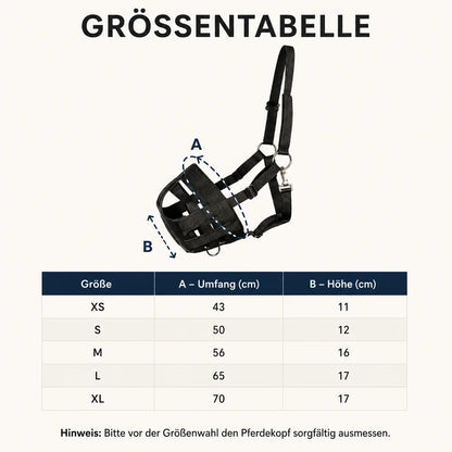 Fressbremse für Pferde | Weidemaulkorb Air mit Halfter