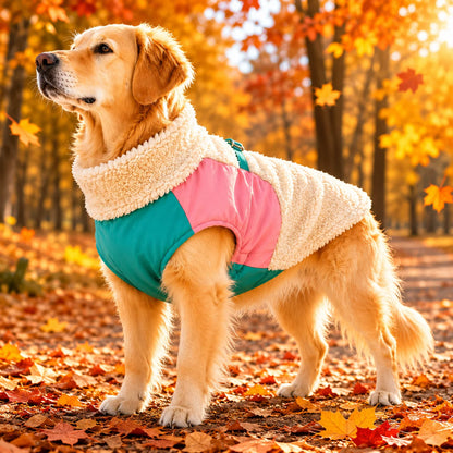 Warme Winter Hundemantel mit Fleece | Wasserabweisende Hundeweste