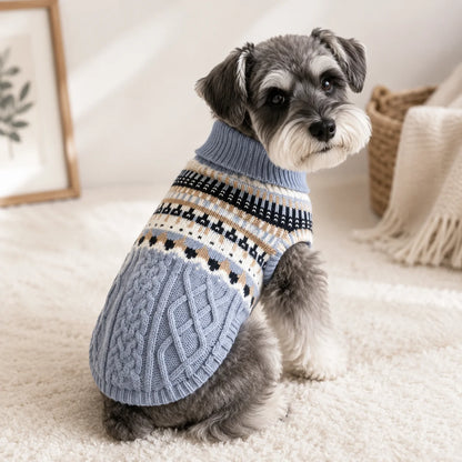 Hundepullover Vintage | Warmer Strickpullover für kleine Hunde
