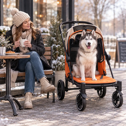 Faltbarer Hundebuggy bis 30 kg | Hundewagen für unterwegs