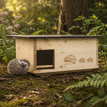 Igelhaus aus Massivholz | Wetterfestes Winterquartier für Igel