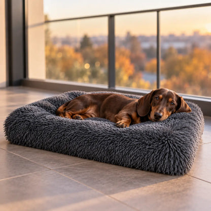 Waschbares Plüsch Hundebett | Warmes Hundebett für kalte Tage