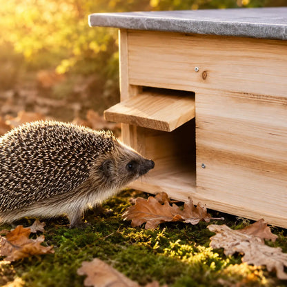 Igelhaus aus Holz für den Garten | Sicheres Winterquartier für Igel