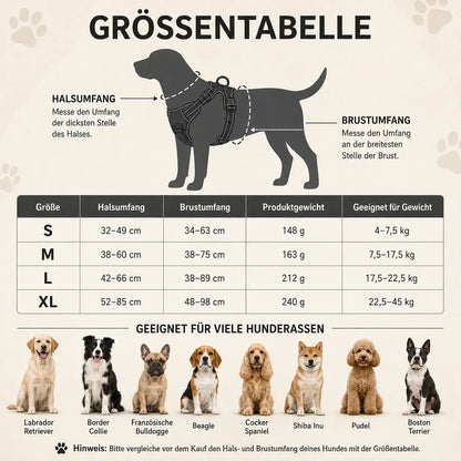 Hundegeschirr No Pull mit Griff | Verstellbar, Reflektierend & Bequem