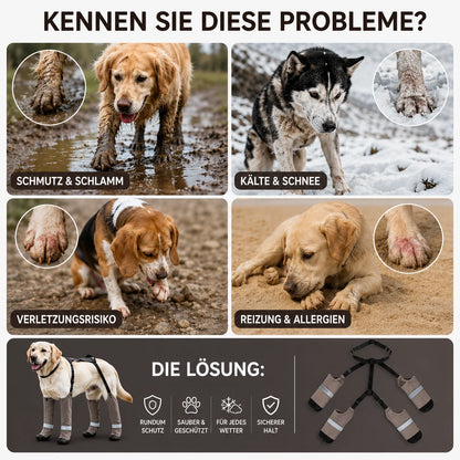 Wasserdichte Hundeschuhe mit Beinschutz – Rutschfest für Outdoor