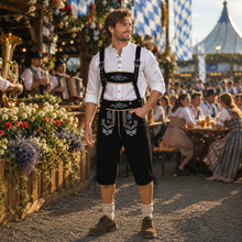 Oktoberfest Lederhose Herren mit Hosenträgern | Trachtenkostüm
